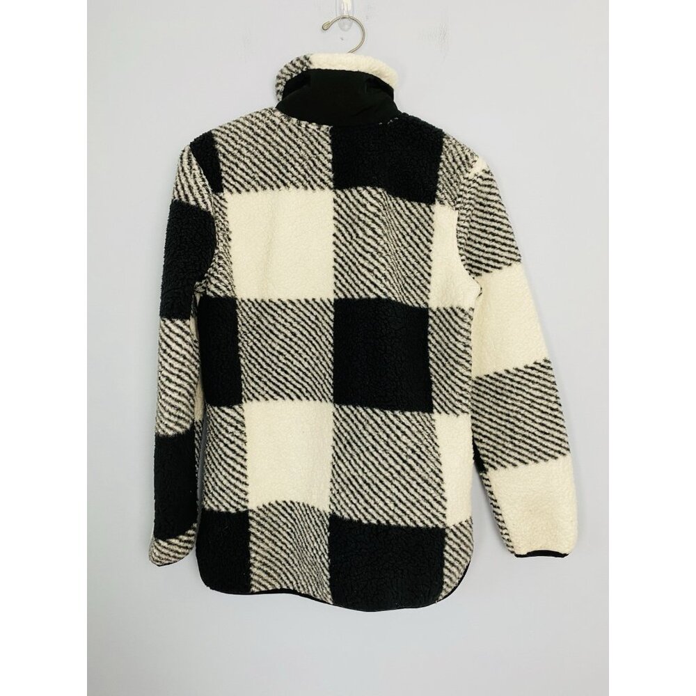 LIV Outdoor Fleece Pullover Fleece Jacket Womens Size Small Black & White Plaid - Picture 2 of 10